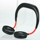 1Pc Neck Hanging Sport Mini Fan Portable USB Rechargeable Lazy Fan Black+Red