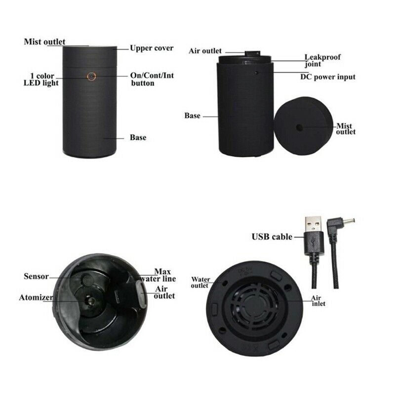 Car Humidifier Mini Diffusers Car Air Purifier Aroma Usb Mist Fogger 55Ml W H7E1