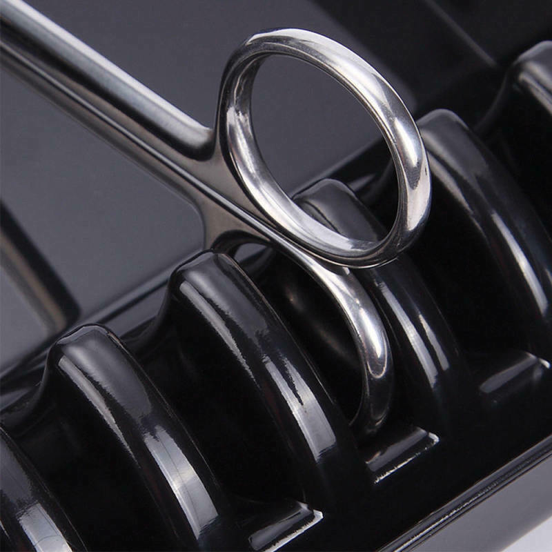 Hair Scissors Holder Rack Salon Barber Shears Stand Storage Tray Case Black YZI