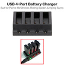 4 IN 1 Port USB Battery Charger For Parrot Minidrones Rolling Spider Mambo RC