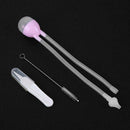3pcs Baby Nasal Aspirator Set Infants Care Suction Snot Nose Cleaner (Pink) A