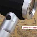 10X Optical Glass Lens Handheld LED Magnifying Glass Measuring Scale Magnifier