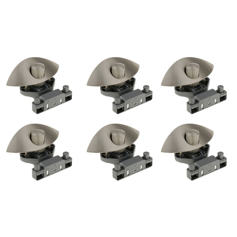 Pack of 6 Push Button Catch Door Lock Boat Motorhome Camper Van Satin Brushed