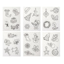6 Pieces Multi Patterns Christmas DIY Printer Inkjet White Shrink Plastic Sheets