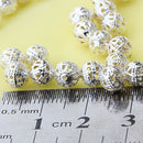 Lot 200pcs Sier Plated Filigree Spacer Beads Jewelry Making Craft DIY Supplies