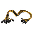 8 Pcs 6 Pin PCI-e To 8 Pin (6+2) PCI-e Power Cable 70cm For Graphic Cards GPU