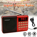 Mini Portable FM Radio LCD Digital MP3 Player Speaker Rechargeable AUX USB TF