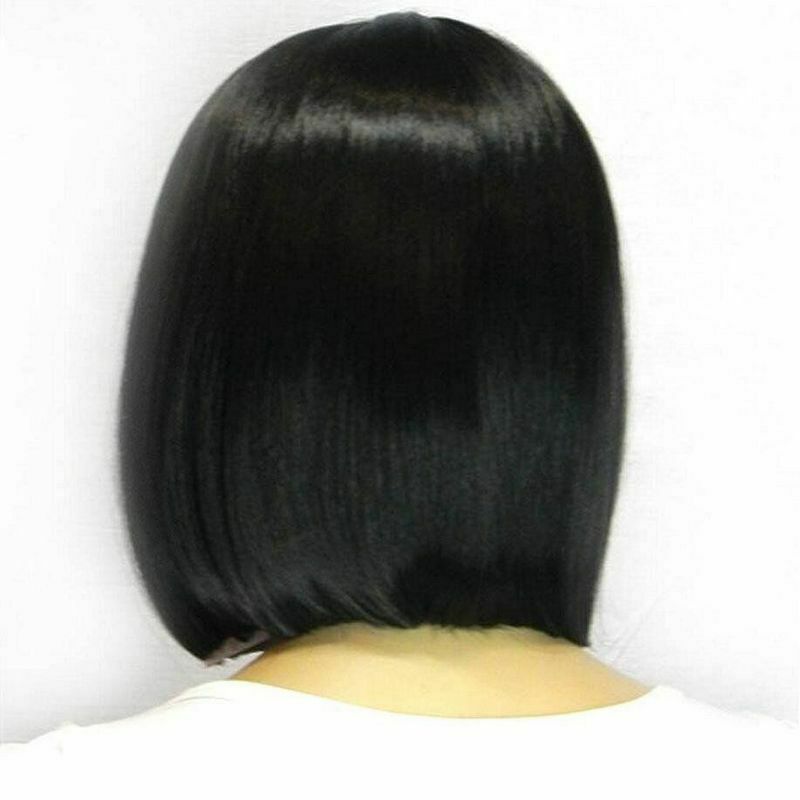 Hair Wig humans natural short Straight Straight Bobo Full Head with Bangs B L6E5