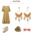 Rattan Earrings For Women Girls Handmade Straw Wicker Braid Drop Dangle Ear