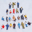 24pcs Painted Railway Train People Figures Architectural Landscape HO 1:87