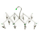 10 Clips Hotel Drying Rack Towels Folding Stainless Steel Laundry Hanger Manual