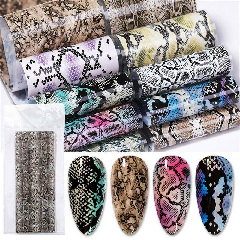 Nail Foils Colorful Serpentine Nail Art Transfer Stickers Decals DIY Manicure H7