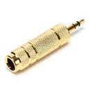3.5mm Male To 6.35mm Female Stereo Audio Plug Headphone Jack Adapter Converte Bj