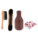 Billiard Table Rail/Felt Brush Cleaner & Pool Tally Shaker Bottle with 16 Balls