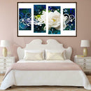 White Rose 5D DIY Full Drill Diamond Painting 4-pictures Combination Kits