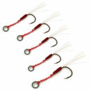 5pcs/lot Stainless Steel Jigging Spoon Fishing Hook With with feather and r
