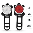 USB Charging MTB Mountain Bike Outdoor Cycling LED Headlight+ Taillight Set