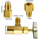3 Pcs R134A Refrigerant Dispenser Thread Valve Bottle Opener with Tank Adap