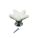 Ceramic Glass Door Knobs-Starfish Cupboard Cabinet Drawer Pull Handle White