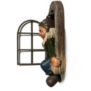 Elf Out The Door Tree Hugger Fun Old Man Tree Sculpture Outdoor Yard