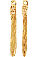 Retro Women Chain Earrings Golden Tassel Chain E9Q1
