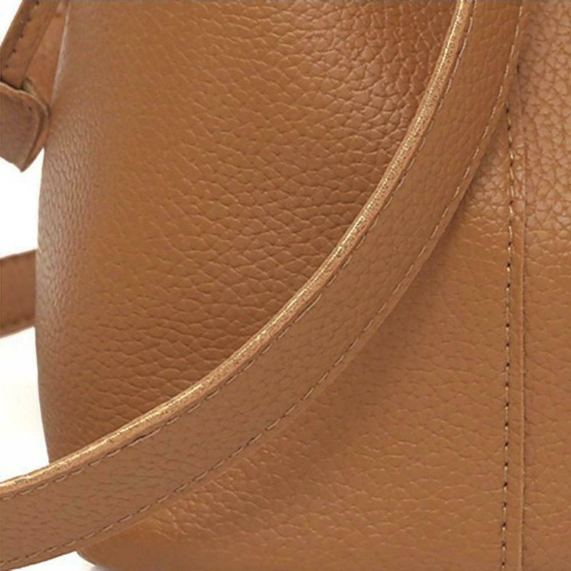 4pcs Set Women Bag Fashion Solid PU Single Shoulder Messenger Bags(Brown)