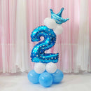 All Numbers Crown Balloon Column Set Birthday Anniversary Wedding Decoration