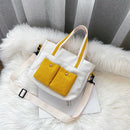 Women Handbags Canvas Shoulder Messenger Crossbody Bag Casual Tote (Yellow)