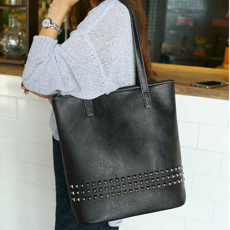 Women PU Leather Female Handbag Autumn Bag Large Size Women Shoulder Bag Da P2Y4