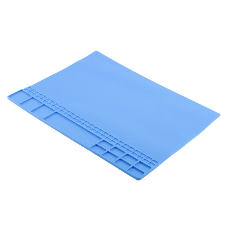 Silicone Heat Mat Insulation Kit Maintenance Desk Soldering Pad  Deep Blue