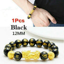 Feng Shui Black Obsidian Pi Xiu Wealth Bracelet Attract Wealth&Good Luck Jewelry