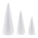 3Pc Cone Styrofoam Foam DIY Christmas Tree Base Material Ornament 15/20/25cm