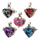 5Pcs Mini Heart Enamel Cremation Charms Pendant, Keepsake Urn Memorial Pendant