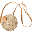 New Women Straw Bag Bohemian Bali Round Straw Rattan Bag Wicker Circle Beac