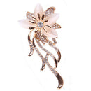Opal Flower Brooch Rhinestone Crystal Brooch Pin Wedding Party Women's JewelryOZ