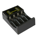 4-Slots Battery Charger Smart Charging Rechargeable with LCD Display USB Cable