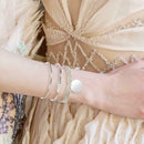 3pcs/set Knot Beads Open Hand Chain Women Wafer Pendant Bracelet Jewelry