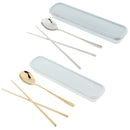 4x Korean Style Spoon Chopsticks Stainless Steel Spoon Chopsticks Flatware