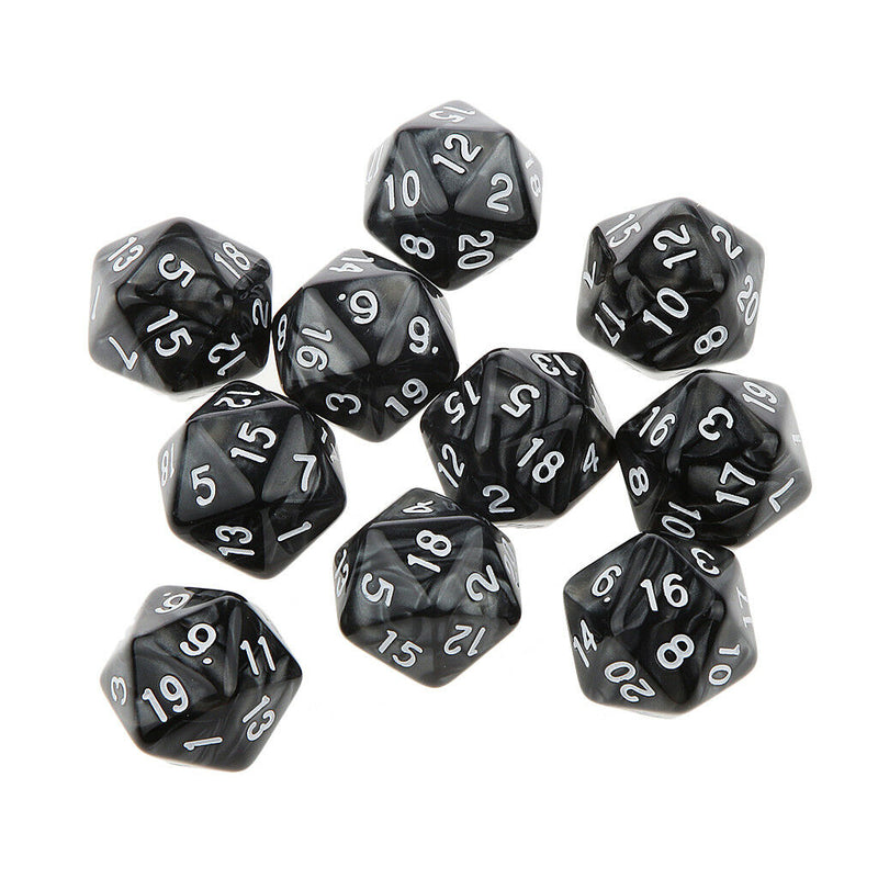 20x 20 Sided Dice D10 Polyhedral Dices Set for Dungeons &Dragons DND RPG MTG