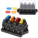 Car 4 Way Circuit Standard ATO Blade Fuse Box Block Holder 12V/24V+4 Way Fus 3c