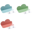 Iron Art Cloud Shape Wall Shelf Punching Hanger Storage Rack Living Room Be