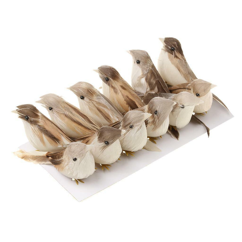 Pack 24Pcs Artificial Feather Bird Foam Birds Home Table Decor Photo Props