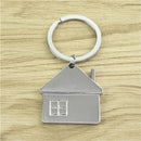 1pc House Home Keyring Alloy Pendant Keyfob Chrome Key Bag Chain Wedding Gift