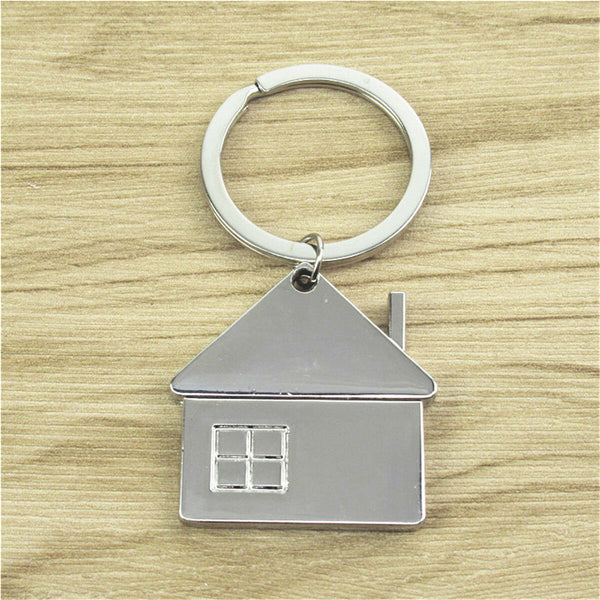 1pc House Home Keyring Alloy Pendant Keyfob Chrome Key Bag Chain Wedding Gift