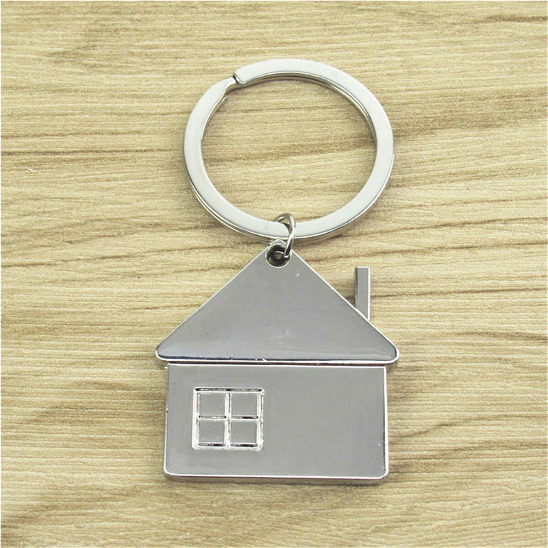 1pc House Home Keyring Alloy Pendant Keyfob Chrome Key Bag Chain Wedding Gift