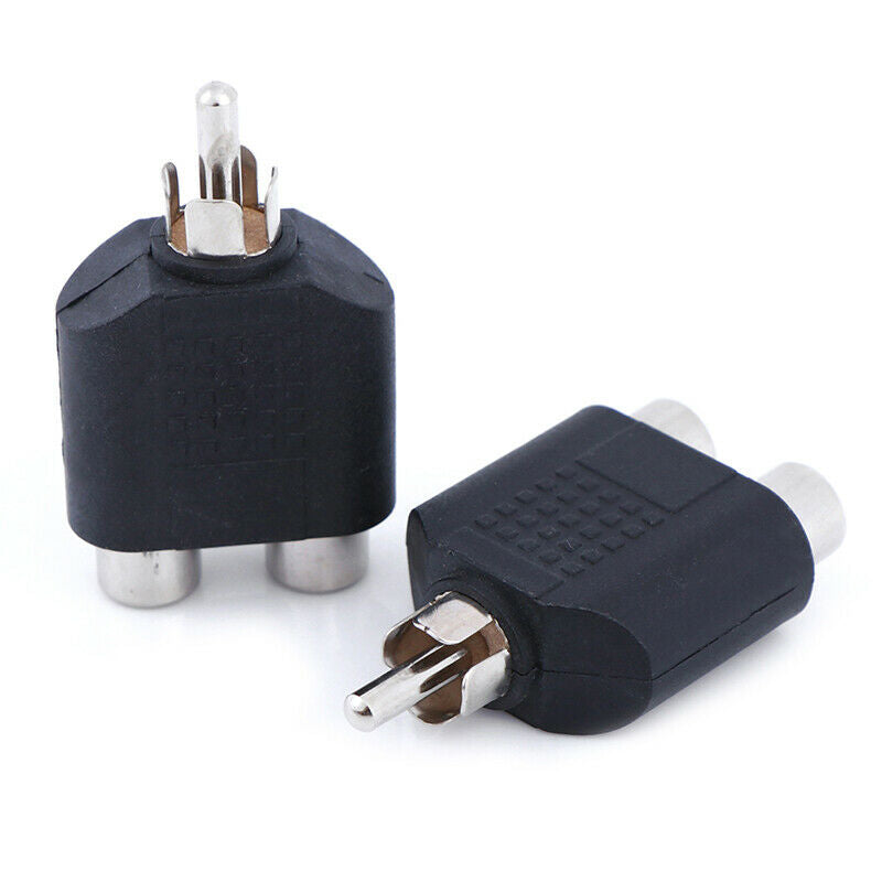 1Pct RCA Y splitter AV audio video plug converter 1 male to 2 female adapter kit