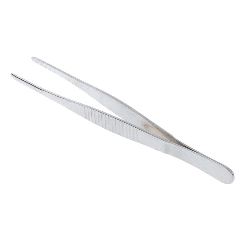 Stainless Steel Straight Tweezers, Serrated Tip Forcep, Laboratory, 140mm