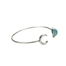 Fashion Moon Open Charm Bracelet Natural Turquoise Stone Bracelets Bangle JR
