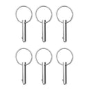 6pcs Bimini Top Quick Release Spring Pin 1/4" Stainless Steel with Pull Ring