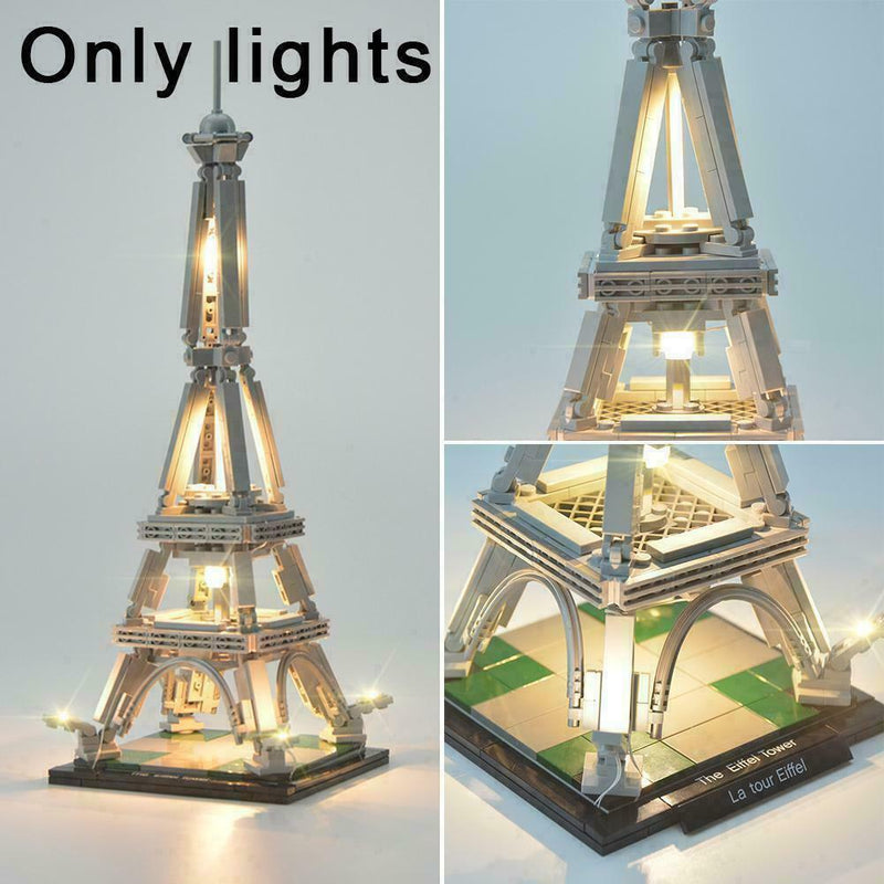 For LEGO Architecture 21019 France Eiffel Tower LED ABS Lamps Kits Set Ligh F9Z8